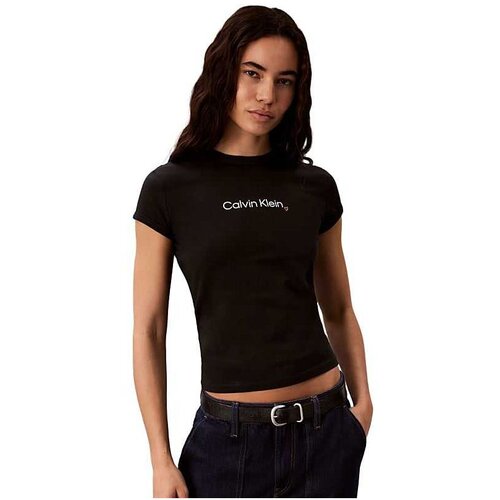 Calvin Klein Majice &amp;amp; Polo majice Ss Slim Fit Heart Lo Črna Slike