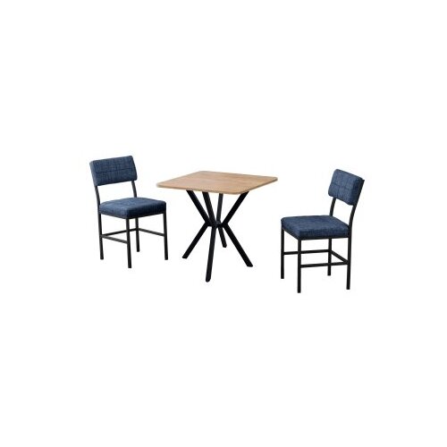 Hanah home Set Trpezarijski sto i 2 stolice Dubai Navy Blue Walnut Cene