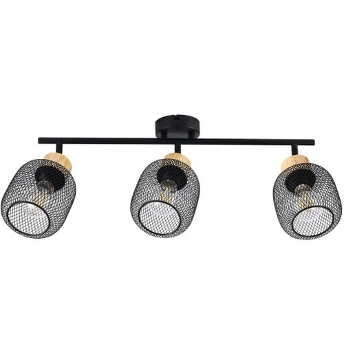  Brilagi - Spot svetiljka BASKLITE 3xE27/15W/230V drvo/crna Slike