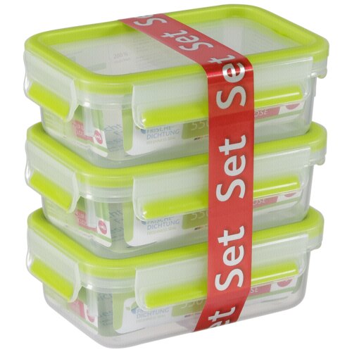 Emsa Food Clip&amp;amp;Close 515583 transp./green 0,55l 3p Set Slike
