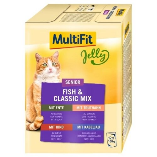 MultiFit Cat Senior riba i classic mix u želeu 12x100 g Cene