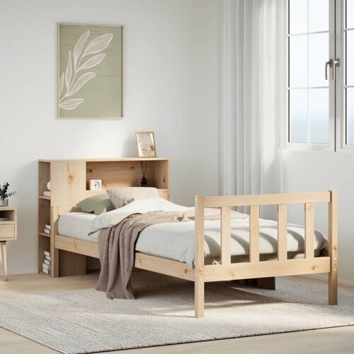 vidaXL Krevet s regalom za knjige bez madraca 90x190 cm od borovine Cene