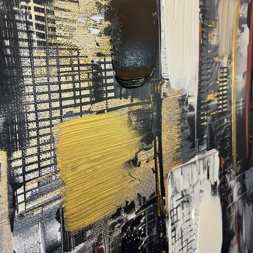 Styler Slika z ročno naslikanimi elementi 70x100 cm Cityscape &amp;ndash; Slike