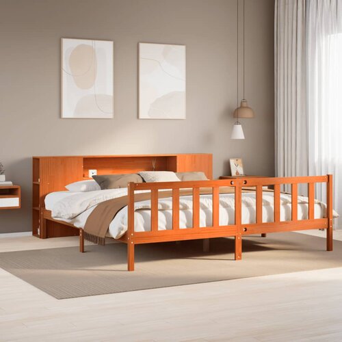 vidaXL Krevet s regalom za knjige bez madraca 180x200 cm od borovine Cijene