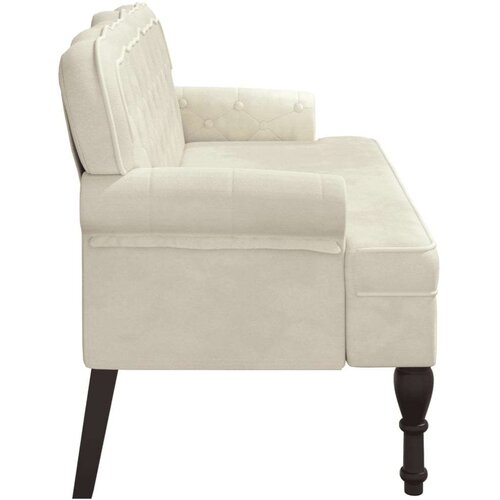 vidaXL klupa s naslonom krem 119 5 x 64 5 x 75 cm baršunasta Cene
