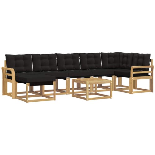 vidaXL Zunanja garnitura za sedenje z blazino 8 pcs Bela in črna, (5000271807) Cene