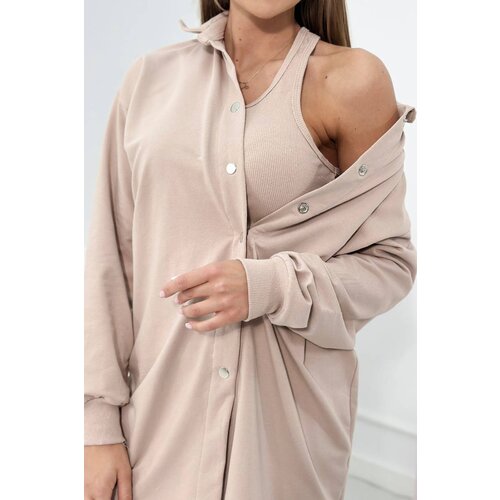Kesi 3-piece set of sweatshirt, top and leggings beige Cijene