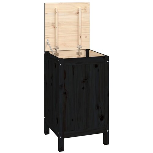 VidaXL Zaboj za perilo črn 44x44x76 cm trdna borovina, (20704836) Slike