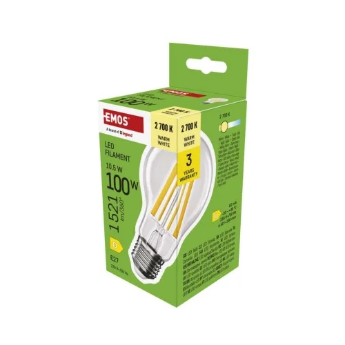  LED žarnica Filament A60 / E27 / 10,5 W (100 W) / 1521 lm / Toplo bel