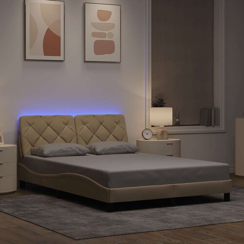  Okvir kreveta s LED-om bez madraca 140 x 200 cm od tkanine Cijene