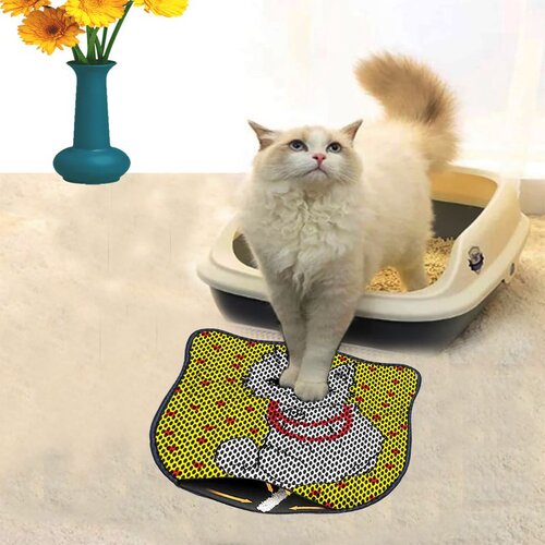 WALLXPERT Kdkafa0208 Multicolor Cat Litter Mat Cene