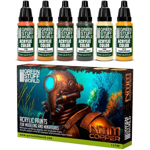 Green Stuff World Paint Set - NMM Copper | Set Akrilnih Boja x6 Cene