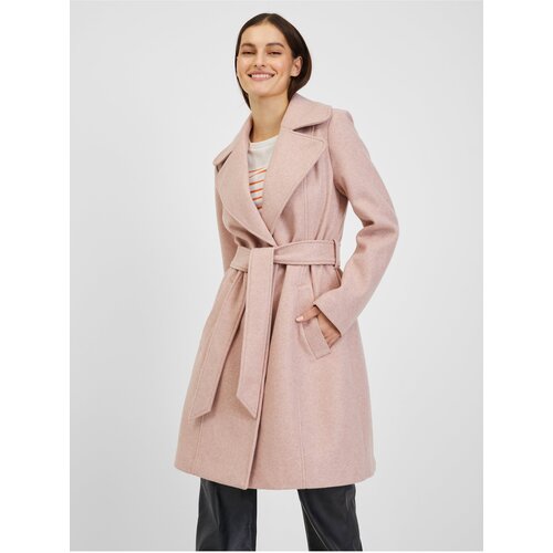 Orsay Pink Women&amp;#039;s Winter Coat with Strap - Women Slike