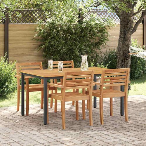  Vanjski stol Prirodna i crna 150 x 90 x 75 cm Cijene