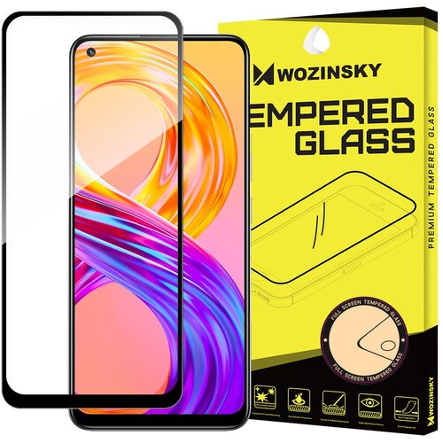  Kaljeno staklo s punim ljepilom za&scaron;titnik zaslona s okvirom za Realme 8 Pro / Realme 8 crno Cijene