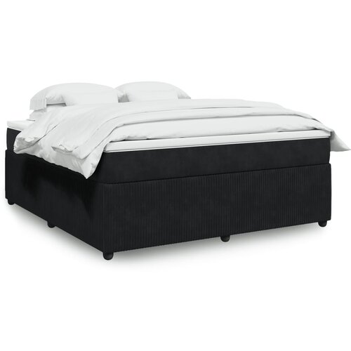 vidaXL Box spring postelja z vzmetnico črna 180x200 cm žamet Cene