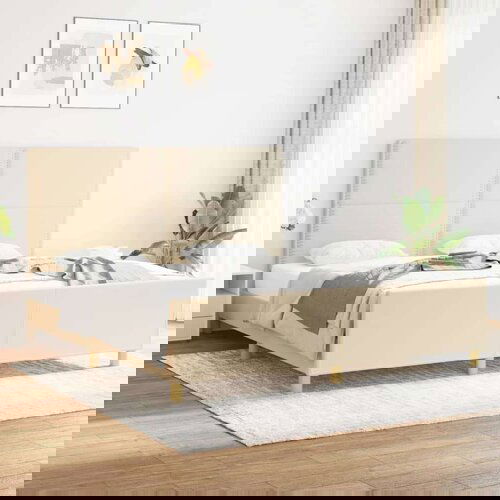  Okvir za krevet s uzglavljem krem 180 x 200 cm od tkanine Cene