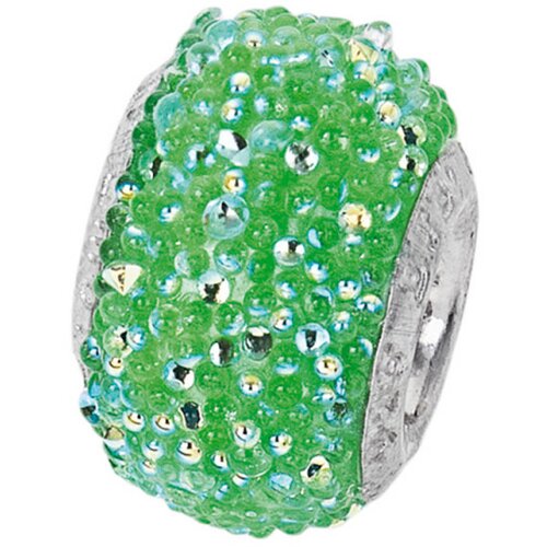 Amore Baci svetlucavi Zeleni srebrni privezak sa swarovski kristalom za narukvicu Slike