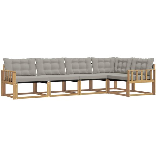 vidaXL Zunanja garnitura za sedenje 5 pcs Bela in svetlo siva, (5000280817) Cene