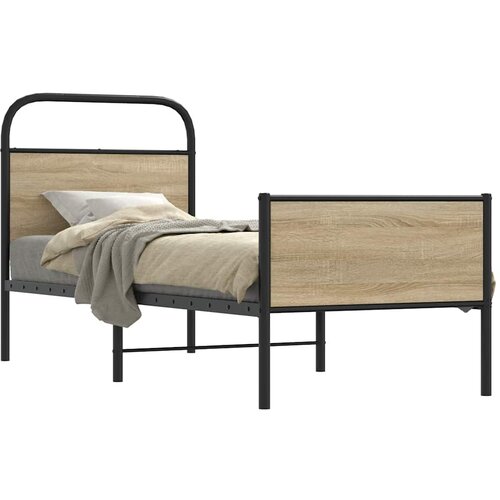 vidaXL Posteljni okvir brez vzmetnice 80x200 cm sonoma hrast inž. les Cene