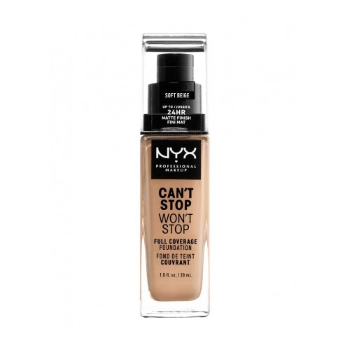 NYX Professional Makeup tekoča podlaga - Can't Stop Won't Stop Full Coverage Foundation - Soft Beige (CSWSF7.5) Cene