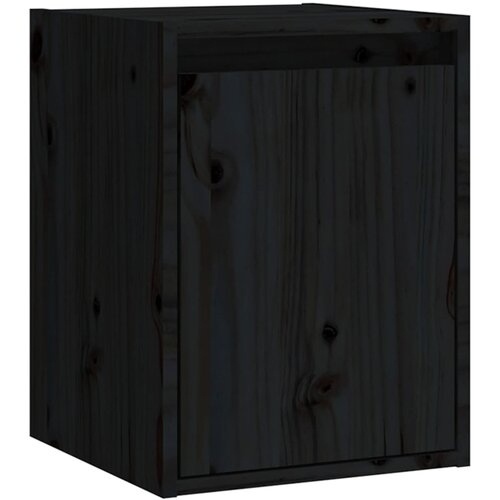 Maison Chic Stenska omarica - Zidna omarica črna 30x30x40 cm trdna borovina iu23, (22063218) Slike