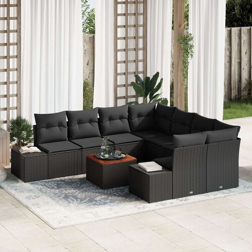 Vrtni sofa set Set od 9 Crna Poliratan Vrtni sofa set Cijene