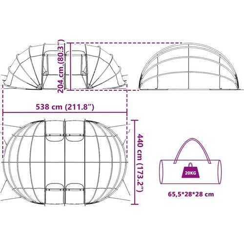  za bazen Plava 538 x 440 x 204 cm Slike