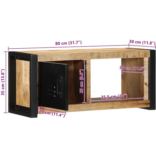  ormarić 80x30x35 cm Puno grubo drvo Mango Slike