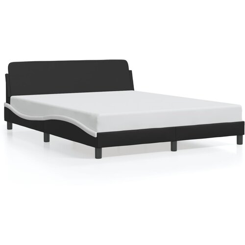 VidaXL Okvir za krevet Dover crno-bijeli 152x203cm umjetna koža - Crno-bijelo 152 x 203 cm Slike