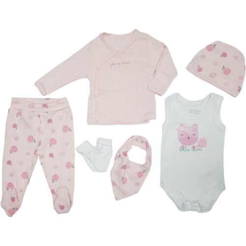 My Baby Komplet za bebe, 6 delova, Roze-beli Slike