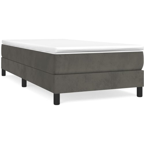 Maison Chic Posteljni okvir - Enojna postelja - Postelja za odrasle brez vzmetnice temno siv 100x200 cm žamet-J7846, (21762832) Slike