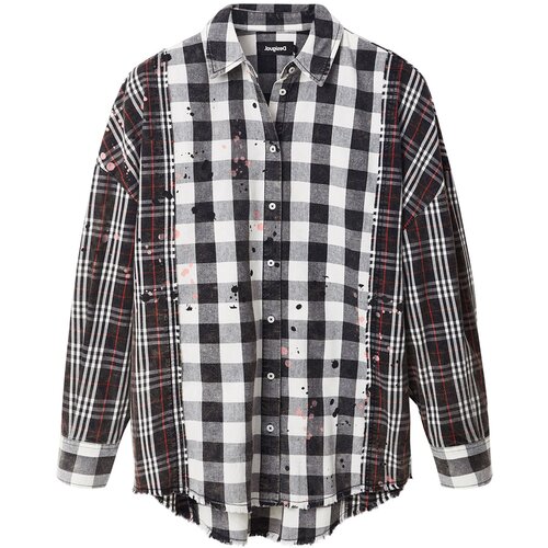 Desigual Bluza 'KATE' antracit siva / svijetlosiva / crvena / prljavo bijela Cene