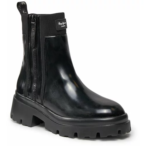 PepeJeans Škornji Zip Boots PLS50479 Black 999