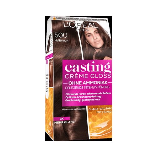 L&amp;acute;Or&amp;eacute;al Paris Casting Cr&amp;egrave;me Gloss odsevni preliv za lase - 500 svetlo rjava Slike