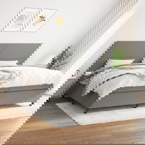 The Living Store Box spring postelja z vzmetnico temno siva 200x200 cm blago - Box Spring Postelja, (21516591) Slike