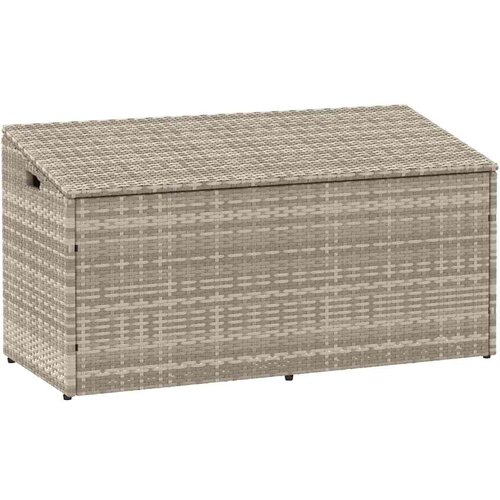 VidaXL Vrtna &amp;scaron;katla za shranjevanje svetlo siva 110x50x58cm poli ratan Slike