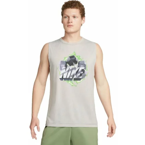 Nike DF VINTAGE MUSCLE GFX Muška majica bez rukava, siva, veličina