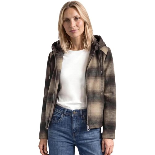 Street One Jakne Wool Mat Mix Check Coat w. Removable 202277 Kostanjeva Slike