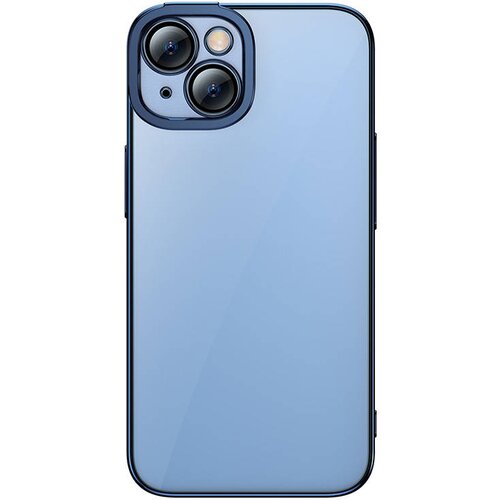 Baseus Komplet Glitter Transparent Case and Tempered Glass za iPhone 14 (moder), (20605140) Slike