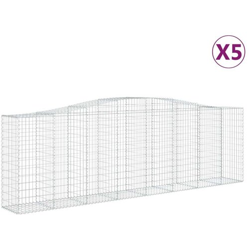  Lučne gabionske košare 5 kom 400x50x120/140cm pocinčano željezo Cijene