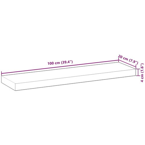  Plutajuća polica 100x20x4 cm Neobrađeno puno drvo akacije Slike