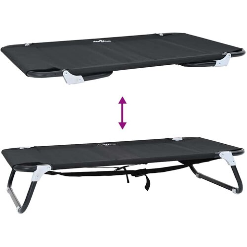  Krevet za psa Crna 90 x 55 x 18 cm Čelik Slike