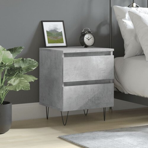 VidaXL Nočna omarica betonsko siva 40x35x50 cm inženirski les Slike