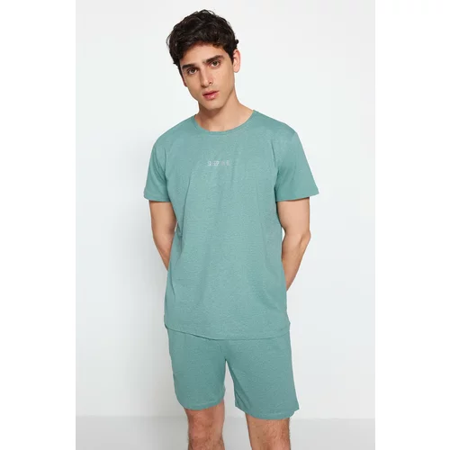 Trendyol Pajama Set - Green - Plain