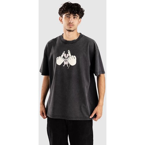 A-Lab Middle Finger Boxy T-shirt vintage black Slike