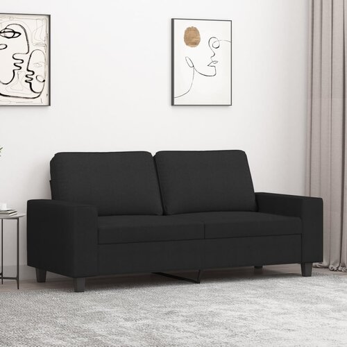 vidaXL Dvosjed od tkanine crni 140 cm Cijene