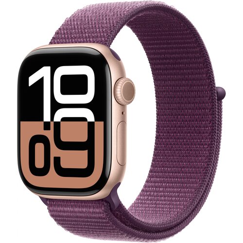 Apple watch series 10 gps + cellular 42mm rose gold aluminium case with plum sport loop" Cijene