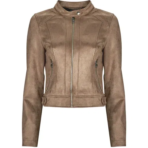 Vero Moda VMJOSE MARI SHORT FAUX SUEDE JACKET BOOS Smeđa