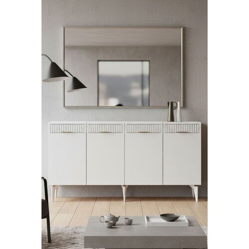 Hanah home komoda Batum 150, 150 cm, bela / zlatna Cene